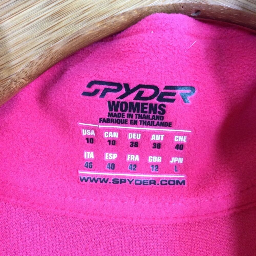 Spyder Womens Activewear Top 1/4 Zip Mock-Neck Long Sleeves Pink Size 10 - Picture 15 of 16